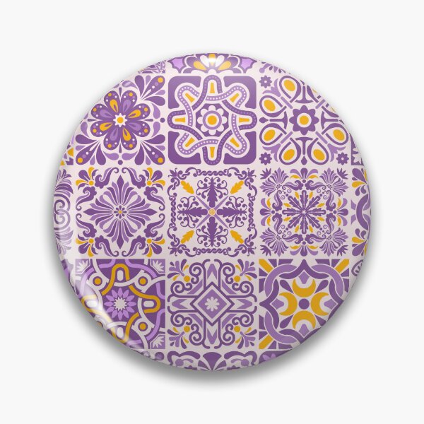 Item preview, Portuguese Tiles - Purple & Yellow designed and sold by PeachyLitchi.