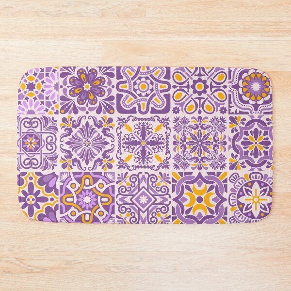 Item preview, Portuguese Tiles - Purple & Yellow designed and sold by PeachyLitchi.