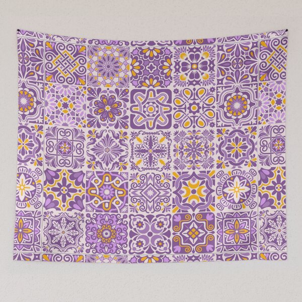 Item preview, Portuguese Tiles - Purple & Yellow designed and sold by PeachyLitchi.