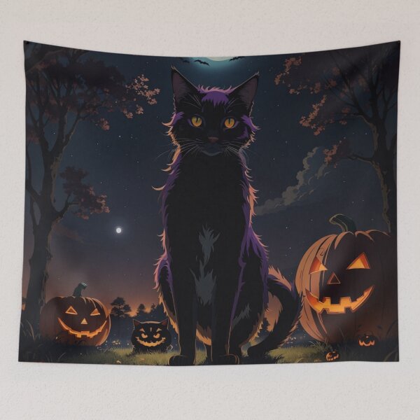 Item preview, Moonlit Halloween Feline designed and sold by Electric-Easel.