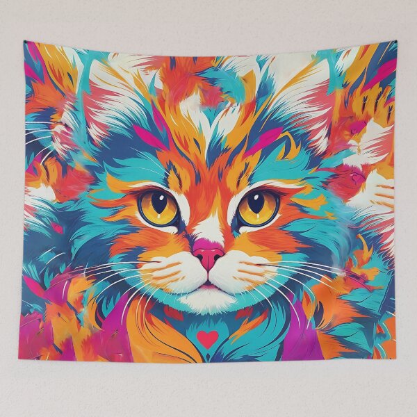 Item preview, Colorful Cat Delight: Vibrant and Colorful Cat Face designed and sold by soumendesigner.