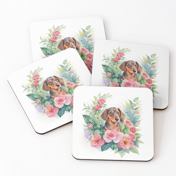 Item preview, El perro salchicha y las flores designed and sold by CristianoArt.