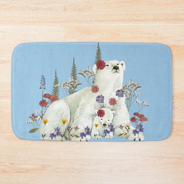 Item preview, Pressed Flowers Polar Bear and Baby designed and sold by Ashley Gagnon.
