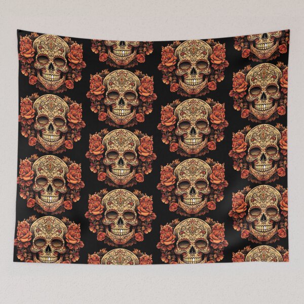 Item preview, Red Skull and Roses designed and sold by SquishyKitkat.