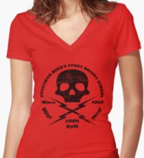 Stuntman Mike's Stunt Driver School Women's Fitted V-Neck T-Shirt