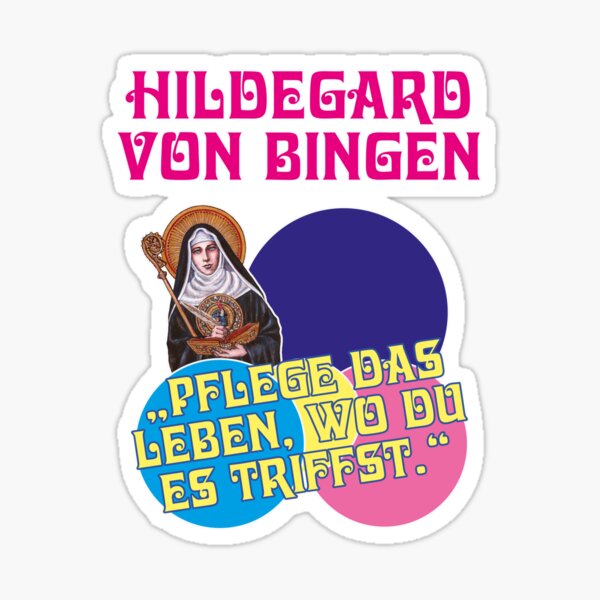 Vista previa del artículo con la obra «Hildegard von Bingen, cultiva la vida dondequiera que la encuentres», diseñado y vendido por Mauswohn.