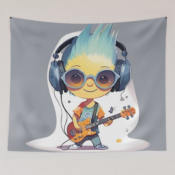 Item preview, Kawaii Boy With Guitar - Kawaii Boy designed and sold by SafiannaSpace.