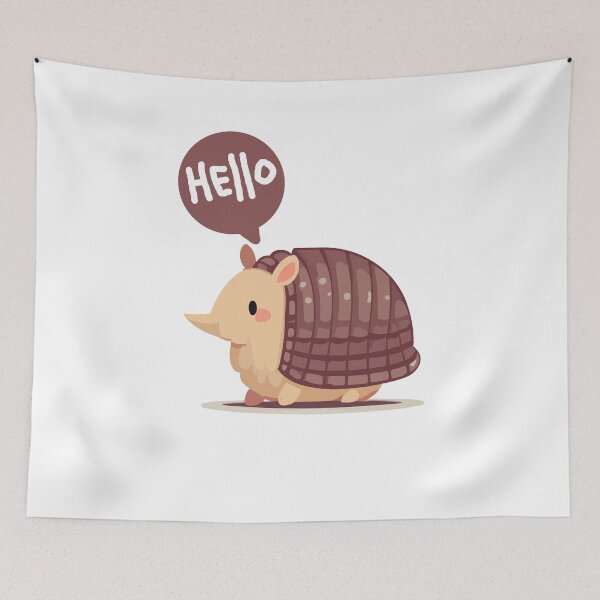 Item preview, Cute Armadillo 1 Hello designed and sold by HarshBrown.