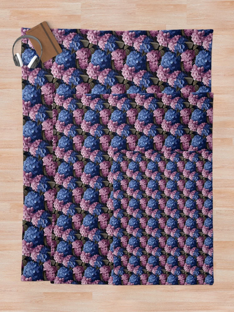 Thumbnail 5 of 6, Throw Blanket, Hydrangea designed and sold by patchic.