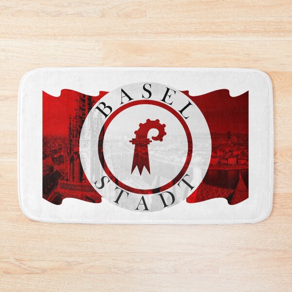 Item preview, Basel city canton flag, riverside charm on Rhine designed and sold by EclecticCharm.