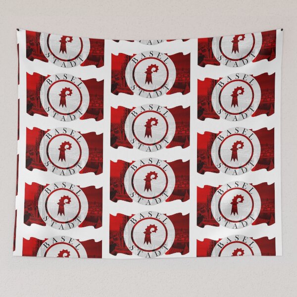 Item preview, Basel city canton flag, riverside charm on Rhine designed and sold by EclecticCharm.
