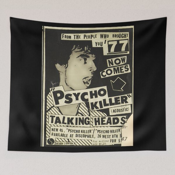 Item preview, Psycho Killer - Talking Heads post-punk concert poster 1977 designed and sold by LeachUpdateArt.