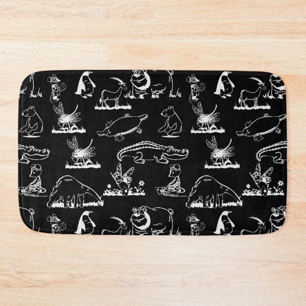 Item preview, Animals outline seamless pattern on black background. designed and sold by Jayjaynaenae.