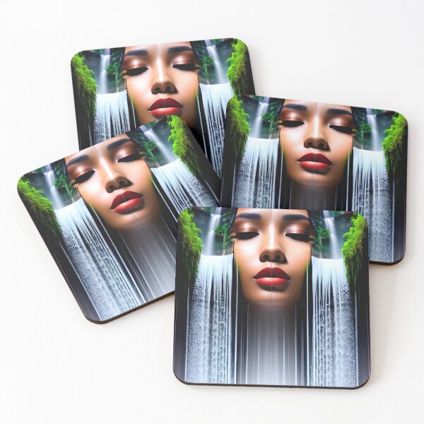 Item preview, Woman united with the waterfall designed and sold by AICreatorin.