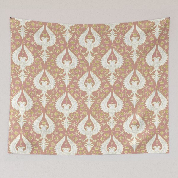 Item preview, Heraldic Eagle - White on Peach designed and sold by Carina Parry Studios.