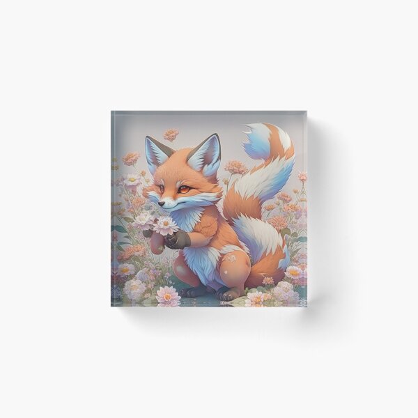 Item preview, fox using its paw to paint designed and sold by valeriethomass.