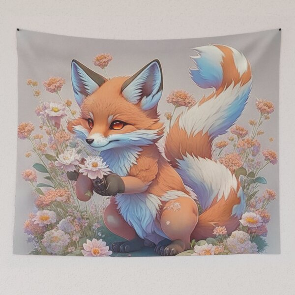Item preview, fox using its paw to paint designed and sold by valeriethomass.