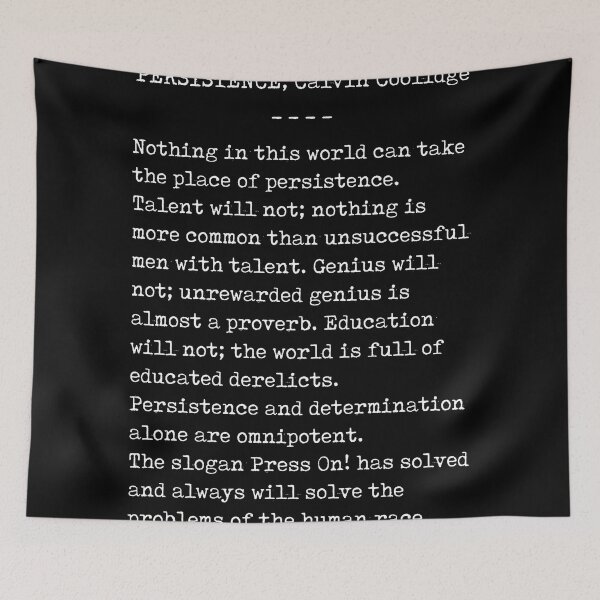 Item preview, Persistence - Calvin Coolidge Quote - Press On - Motivational, Inspiring - Typewriter, Minimal designed and sold by Studio Grafiikka.