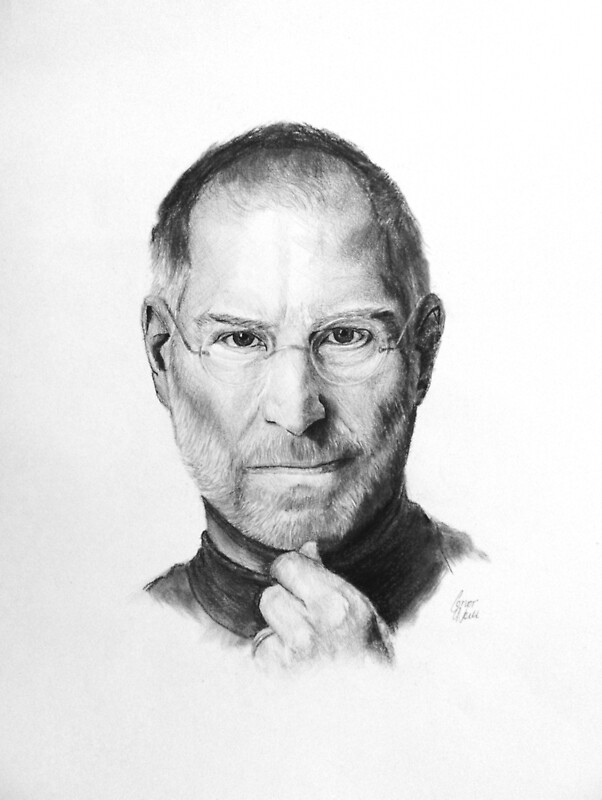 Steve Jobs Pencil Drawing Framed Prints by