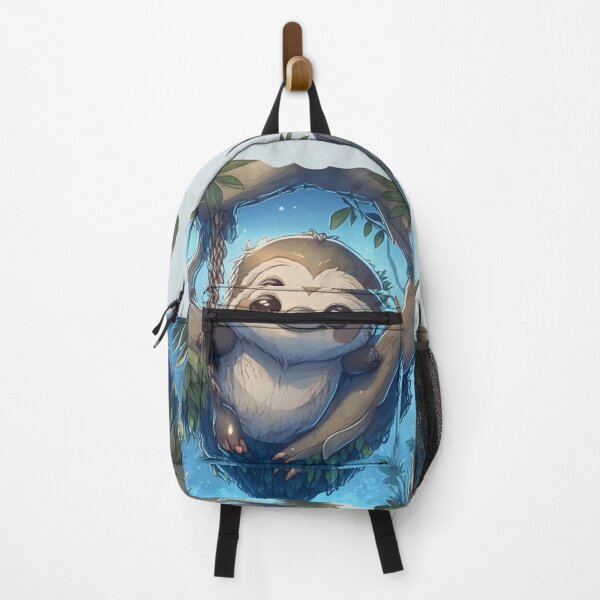 Item preview, chibi sloth smiling hanging designed and sold by valeriethomass.