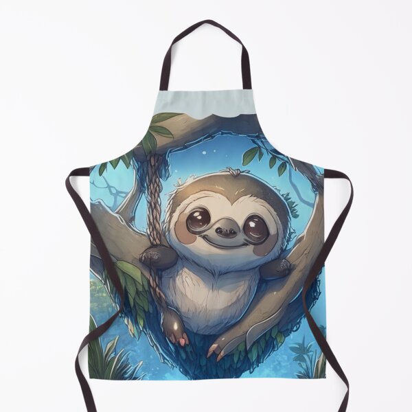 Item preview, chibi sloth smiling hanging designed and sold by valeriethomass.