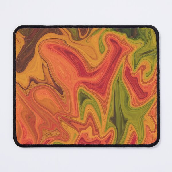 Item preview, Alder - Contemporary Abstract - Fluid Painting - Marbling Art - Sheen Green, Orange designed and sold by Studio Grafiikka.