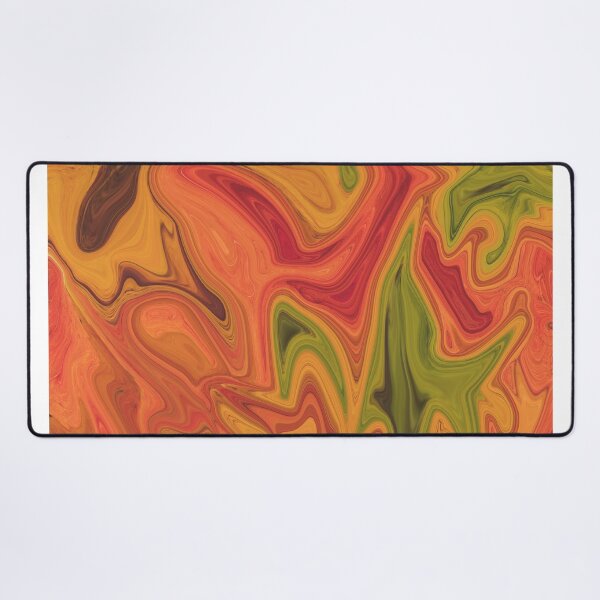 Item preview, Alder - Contemporary Abstract - Fluid Painting - Marbling Art - Sheen Green, Orange designed and sold by Studio Grafiikka.