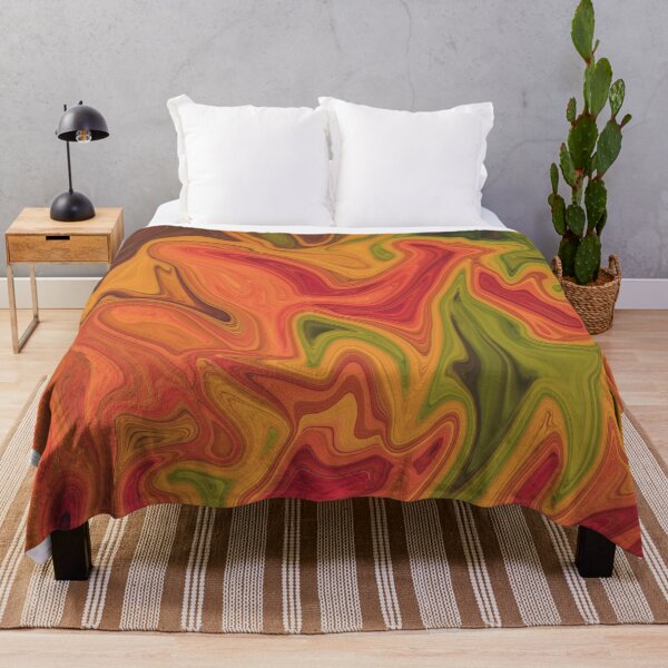 Item preview, Alder - Contemporary Abstract - Fluid Painting - Marbling Art - Sheen Green, Orange designed and sold by Studio Grafiikka.