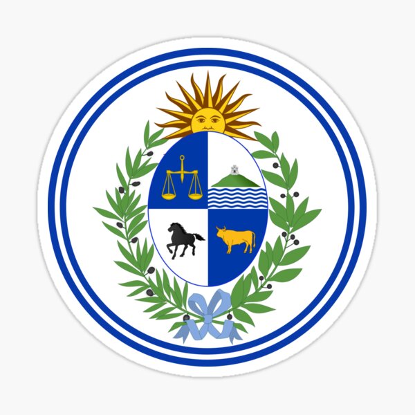 A Heraldry Shield With The Flag Of Uruguay, A Ribbon And A Soccer
