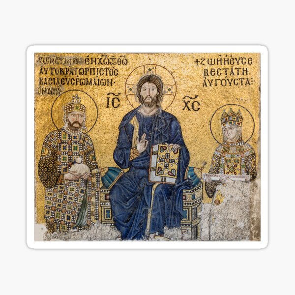 Mosaic of the Empress Zoe in the Hagia Sophia, 1239 Sticker
