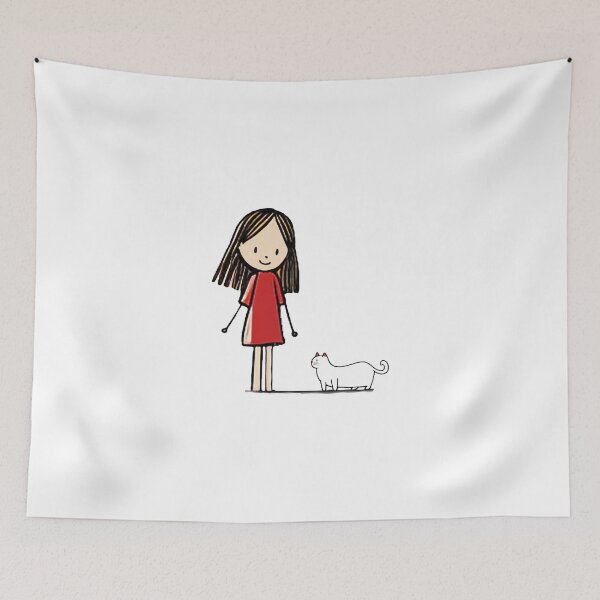 Item preview, Cat Meets Girl designed and sold by Cat & Puppy.