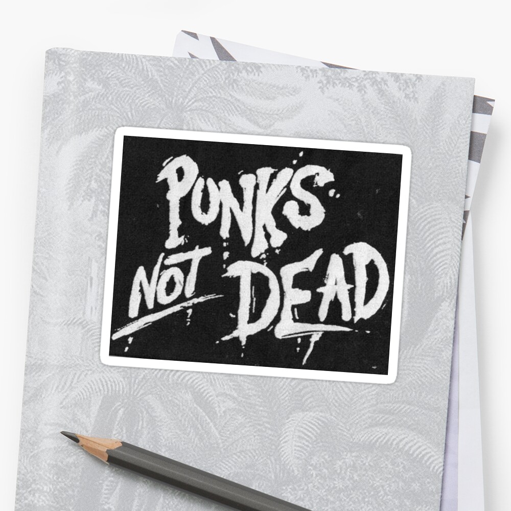 Punks Not Dead Pattern Stickers By Steveothehero Redbubble