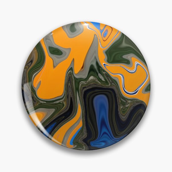 Artikelvorschau, Alto - Contemporary Abstract - Fluid Painting - Marbling Art - Orange, Blue entworfen und verkauft von Studio Grafiikka.