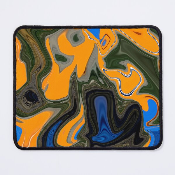 Item preview, Alto - Contemporary Abstract - Fluid Painting - Marbling Art - Orange, Blue designed and sold by Studio Grafiikka.