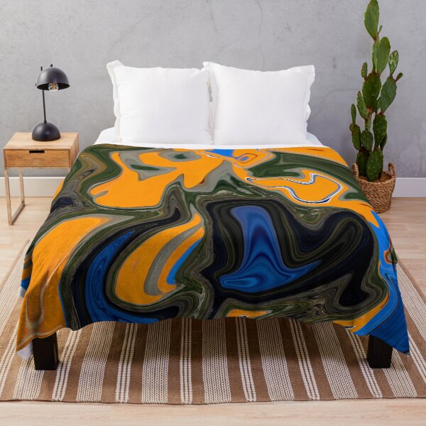 Item preview, Alto - Contemporary Abstract - Fluid Painting - Marbling Art - Orange, Blue designed and sold by Studio Grafiikka.
