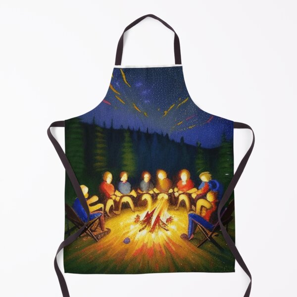 Item preview, a group of campers gathered around a crackling campfire under a starry sky designed and sold by rdhtomten0.