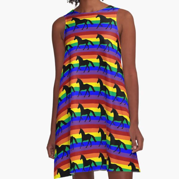 Rainbow Unicorn! A-Line Dress