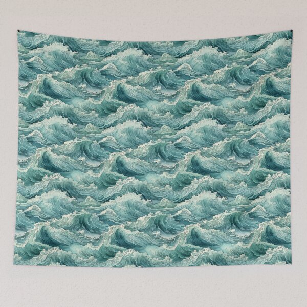Item preview, Turquoise Ocean Waves Pattern designed and sold by PixelPop1.