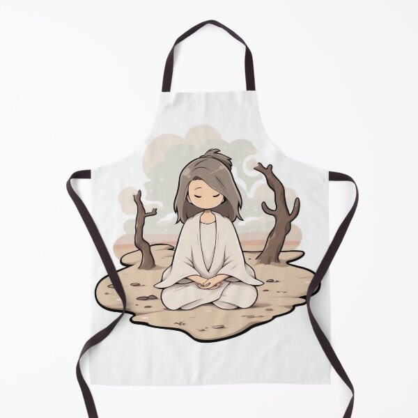 Item preview, Tranquil Sandy Beach Meditation - Cartoon Sticker designed and sold by PaintbrushPlace.