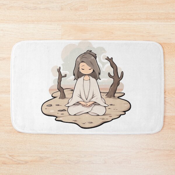 Item preview, Tranquil Sandy Beach Meditation - Cartoon Sticker designed and sold by PaintbrushPlace.