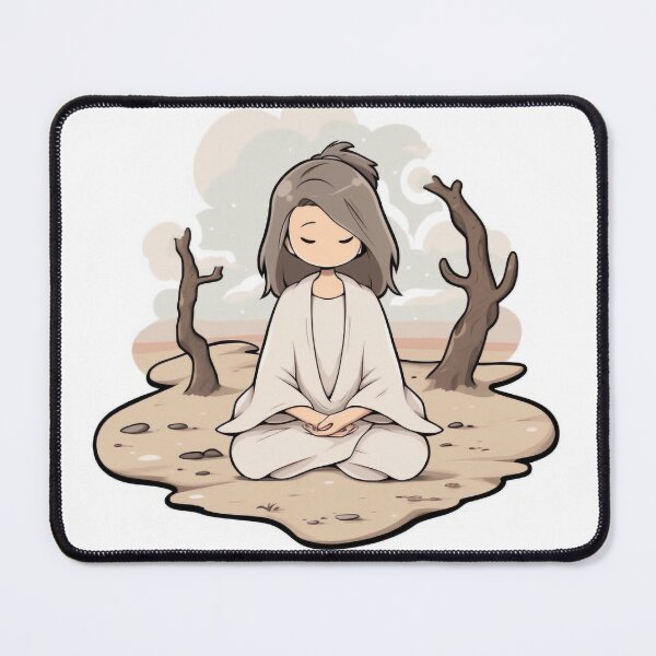 Item preview, Tranquil Sandy Beach Meditation - Cartoon Sticker designed and sold by PaintbrushPlace.