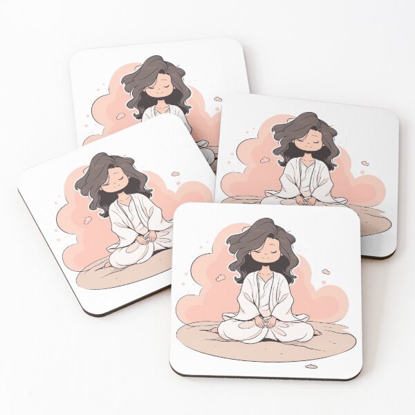 Item preview, Tranquil Sandy Beach Meditation - Cartoon Sticker designed and sold by PaintbrushPlace.