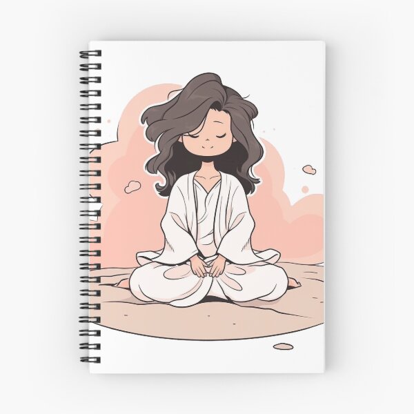 Item preview, Tranquil Sandy Beach Meditation - Cartoon Sticker designed and sold by PaintbrushPlace.