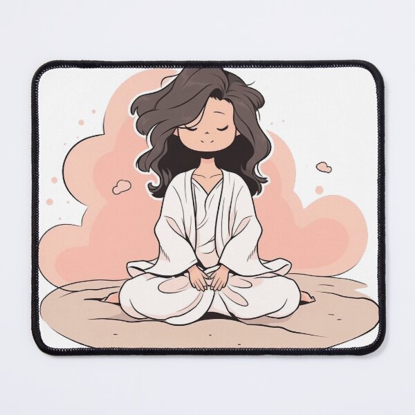 Item preview, Tranquil Sandy Beach Meditation - Cartoon Sticker designed and sold by PaintbrushPlace.