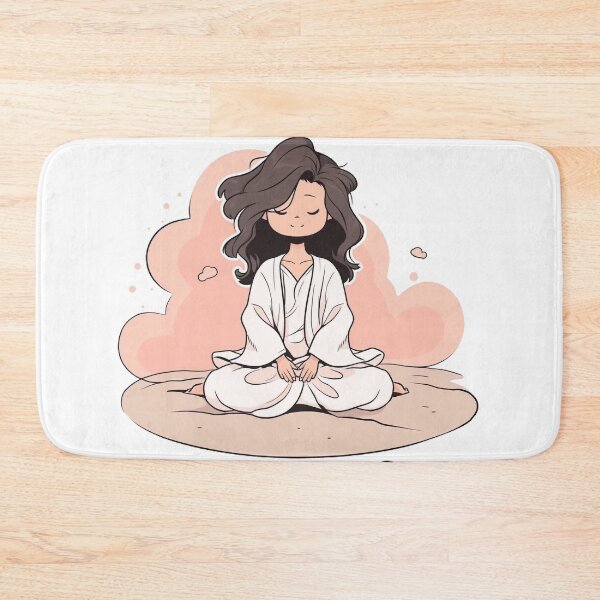 Item preview, Tranquil Sandy Beach Meditation - Cartoon Sticker designed and sold by PaintbrushPlace.