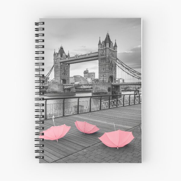 Item preview, Pink umbrellas at Tower bridge designed and sold by assaf.