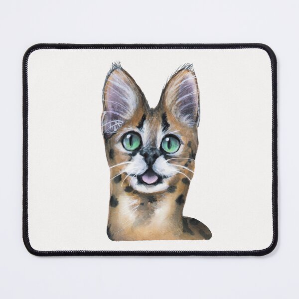 Item preview, Serval cat watercolour painting designed and sold by Funsize-Art.