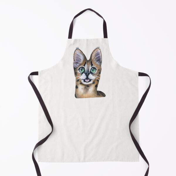 Item preview, Serval cat watercolour painting designed and sold by Funsize-Art.