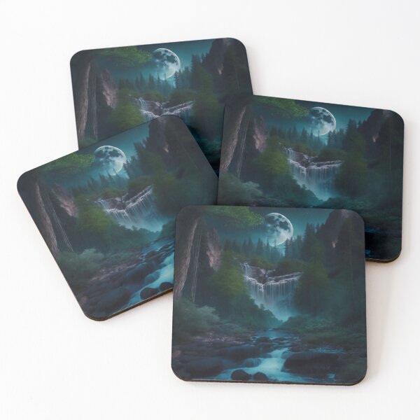 Item preview, Forest Moon Waterfall and river in nature #2 designed and sold by mythographiaart.