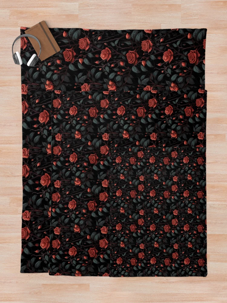 Thumbnail 5 of 6, Throw Blanket, Fine Art Roses Pattern designed and sold by SpDesignsC.